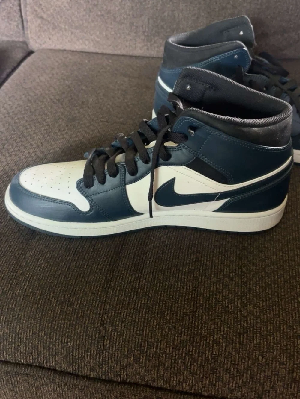 Jordan 1 Mid Armory Navy Sneakers - Navy & White.
